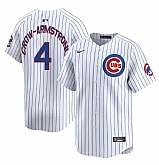 Men's Chicago Cubs #4 Pete Crow-Armstrong White Home Limited Stitched Jersey Dzhi,baseball caps,new era cap wholesale,wholesale hats